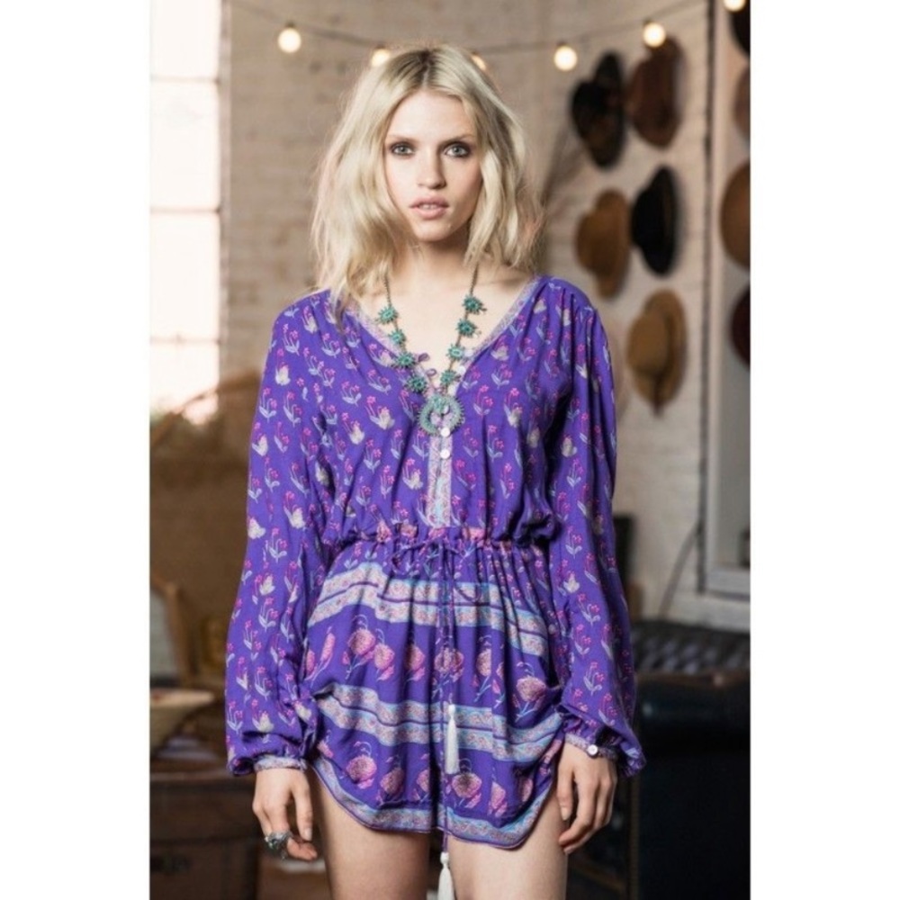 Spell Boho Floral Purple Royale Romper